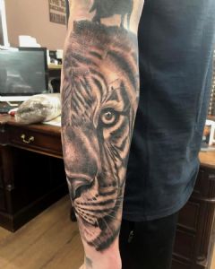 View Tiger on forearm
