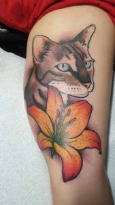 View Cat & Flower by Nathan Green